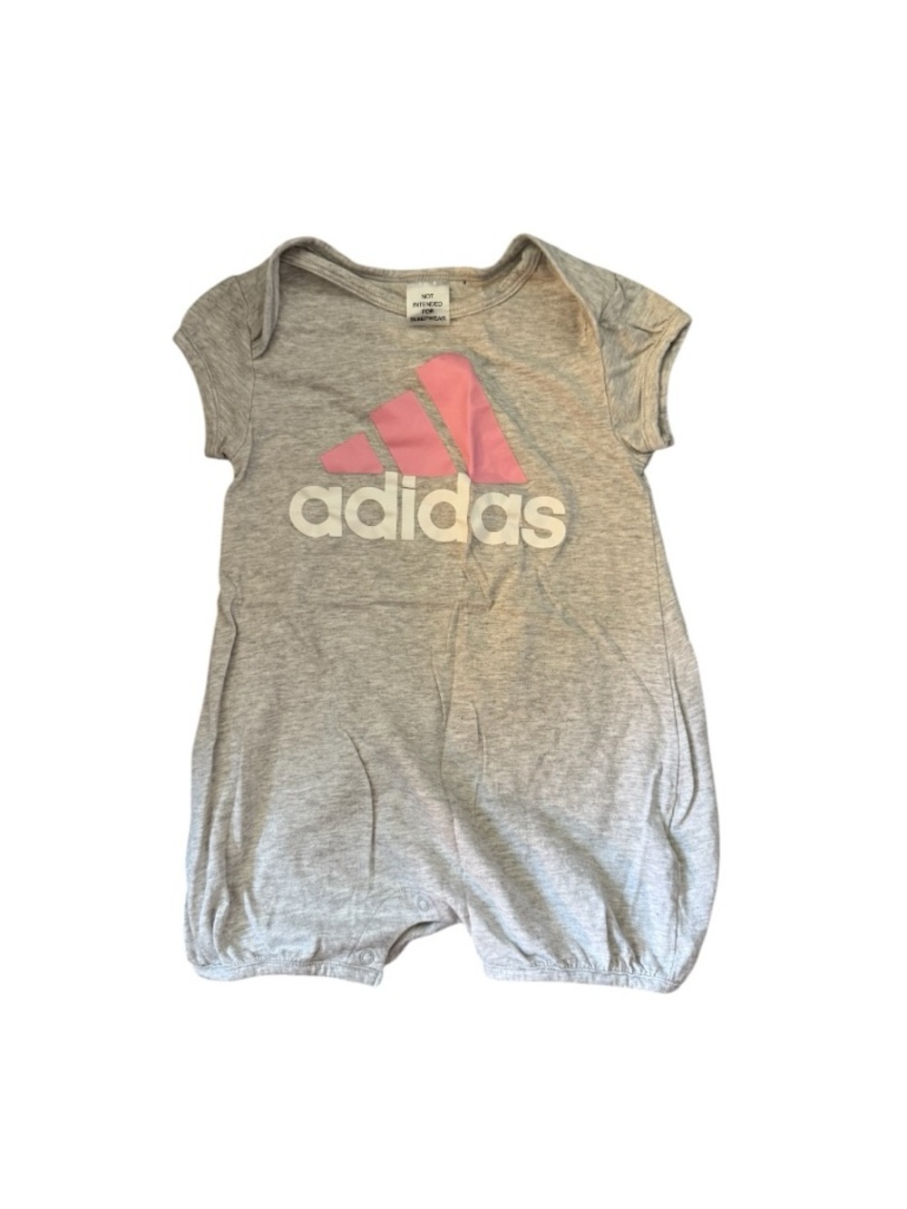 adidas Kids One-Piece Rompers in Gray & Pink Tie-Dye - Picture 2 of 5